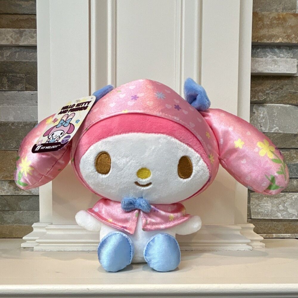 Sanrio My Melody Hello Kitty and Friends Plush 8 in Pink/White/Blue